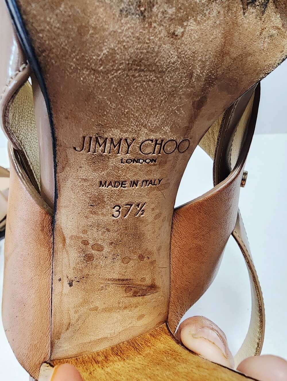 Jimmu Choo Tan Leather Heels Size 37.5 - Picture 8 of 10